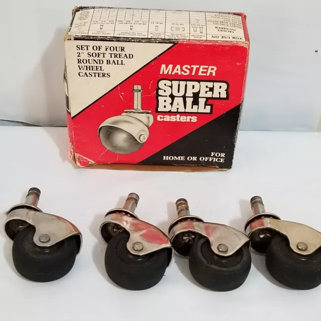 Master 2" Diameter Super Ball Hooded Casters SB- 20CS Set of 4 for All Floors