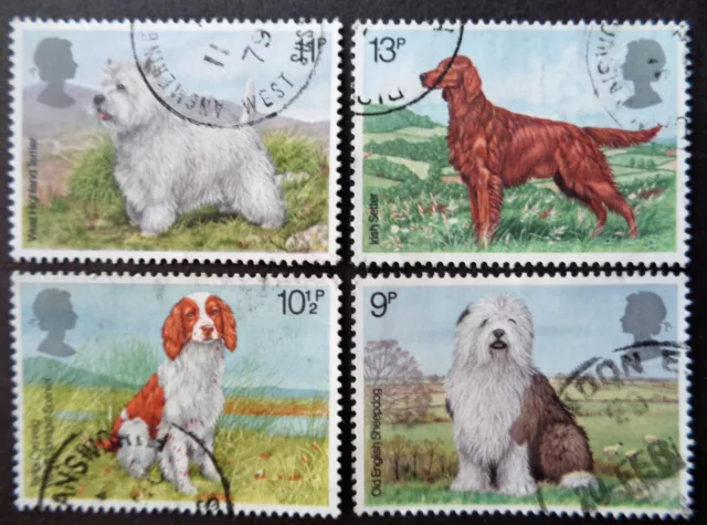 GREAT BRITAIN 	#851-854 used 1979 dogs set. We combine shipping