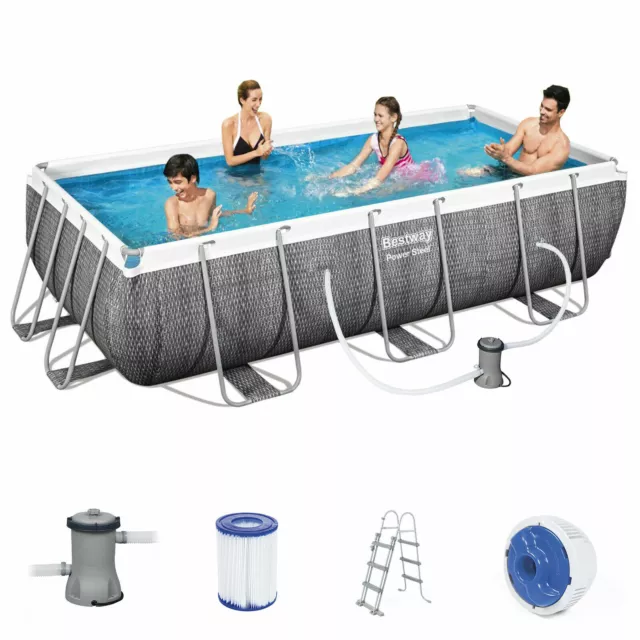 PISCINA FUORITERRA ESTERNA BESTWAY STEEL FRAME 56721 404x201x100 POMPA SCALA