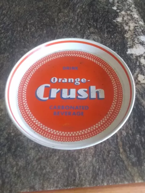 Vintage 1947 Orange Crush Tray Sign GAS OIL SODA COLA COUNTRY STORE 12"