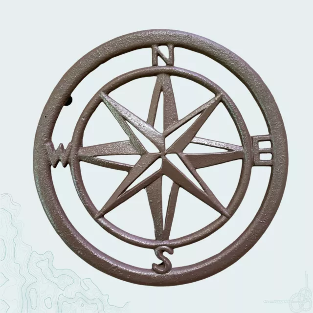 Trivet with Cast Iron North Star Compass Rose Nautical Style Design Kitchen