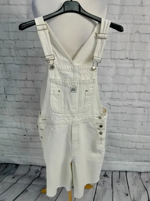 Pull And Bear White Denim Shorts Dungarees Size Small