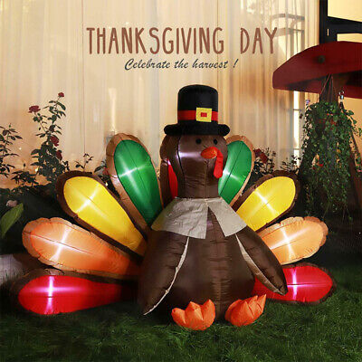 5ft Thanksgiving Inflatable LED Lighted Turkey Air Blow up Lawn Yard Decoration