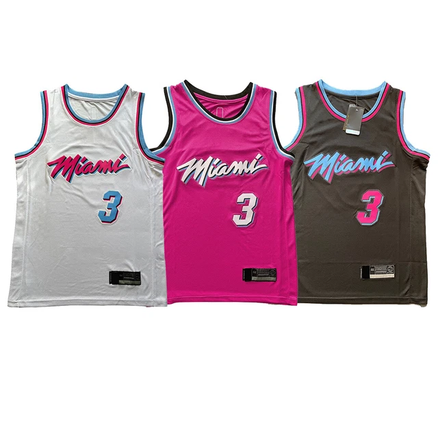 Miami Heat city edition #3 Dwyane Wade Adults Basketball Jersey Stitched new