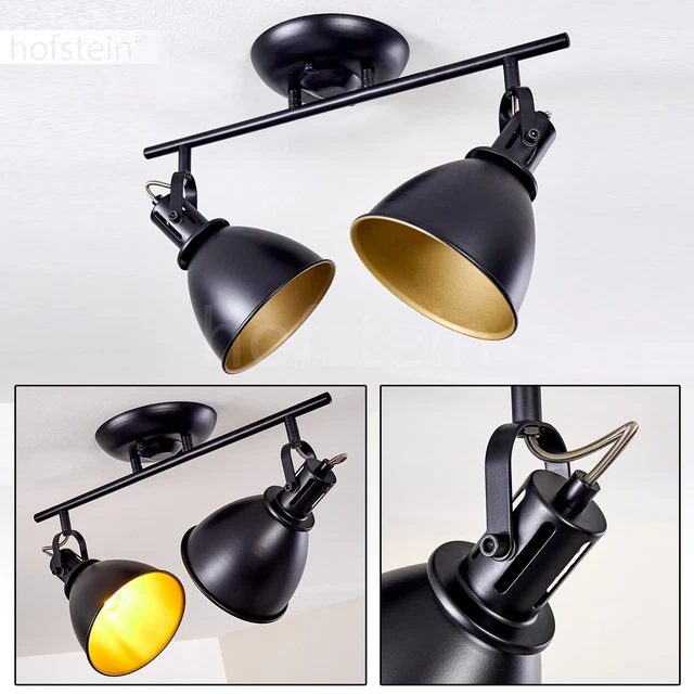 Plafonnier LED Broom métal chromé - Luminaire 4 lumières allongé pour