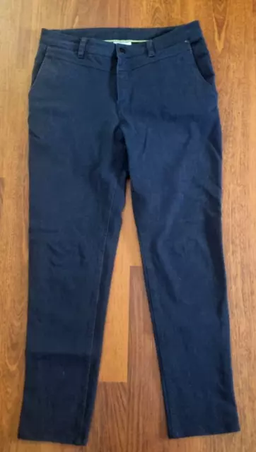 KATHMANDU, stretchy, dark blue PANTS / JEANS. Sz 12; may fit 14. Hidden Pocket!