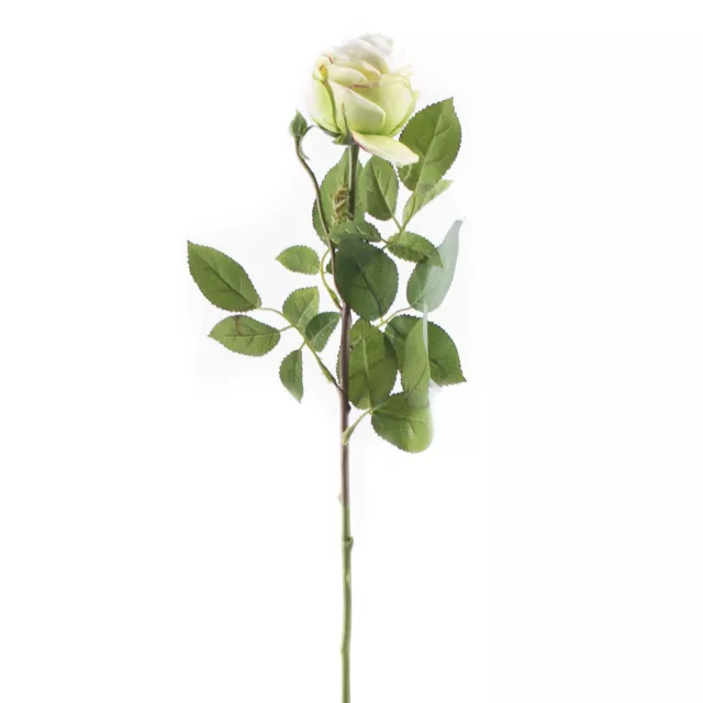 Stiel-Rose ca. 65 cm weiß Kunstblume künstlich Plastik-Blume Deko Hochzeit Blüte