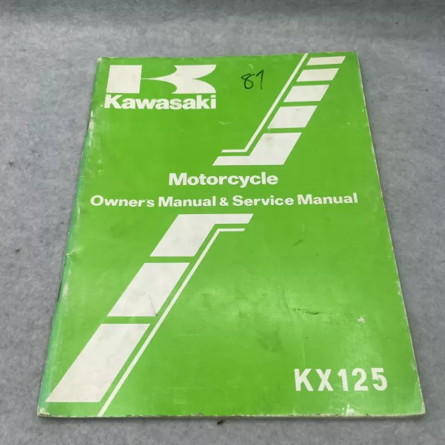 1983 Kawasaki Kx125 Motorcycle Owner's Manual & Service Manual 99920-1164-01