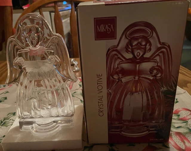 Mikasa Crystal Votive Candle Holder Choir Angel Tea light candle included