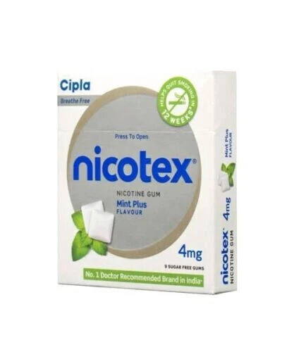 Chicle Nicotex 4 mg como nueva (36 tiras) sin azúcar