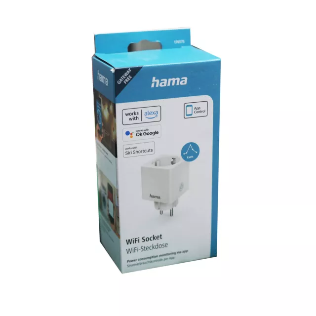 Hama WLAN Steckdose mit Stromverbrauchsmesser Smart Home WIFI App Steuerung