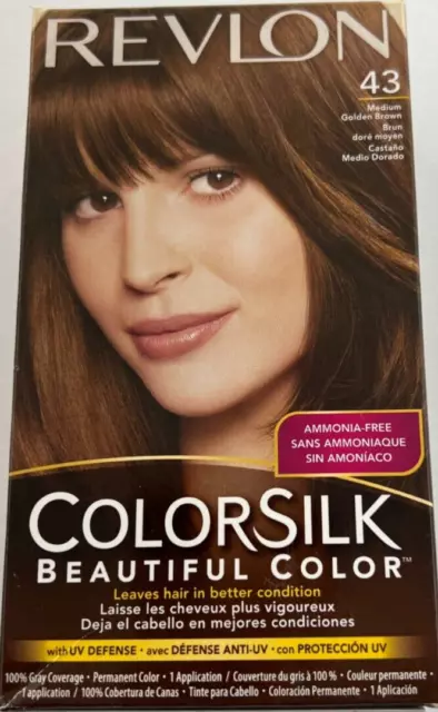 Revlon Colorsilk #43 Medium Golden Brown Hair Color FREE SHIPPING