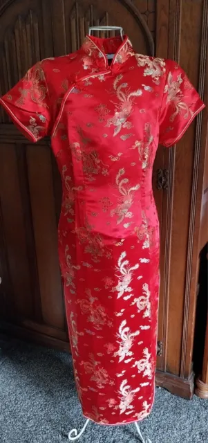 Chinese Mei Gui  100% Silk Dress Embroidered Oriental Japanese Thailand Kimono