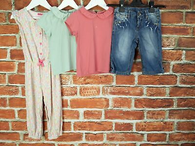 Girls Bundle Aged 3-4 Year Next Zara Floral Jumpsuit T-Shirt Denim Shorts 104Cm