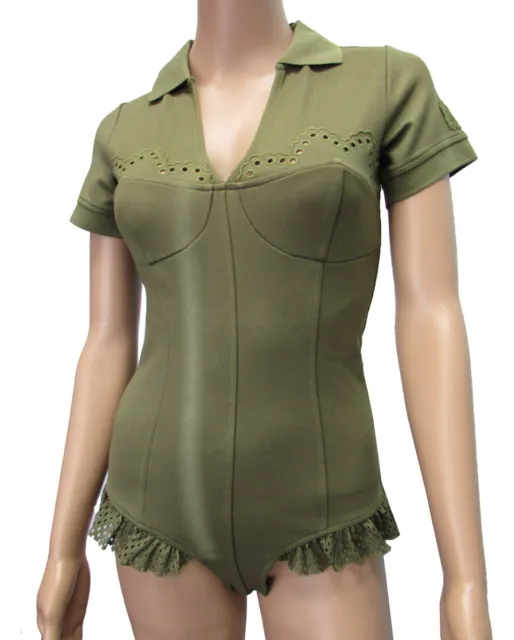 Fenty Puma Par Rihanna Femmes Col Polo Body Chemise, Olive Branche, TAILLE S