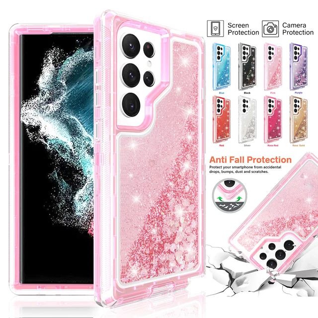 COQUE BLING DEFENDER pour Samsung S23 Ultra S22 S21 S20 Plus paillettes ...