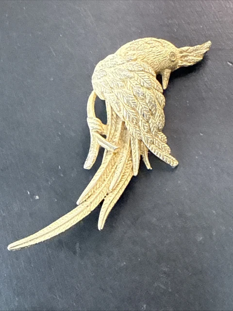 Broche Ancienne Art Déco Oiseaux – Plaqué Or 18k 750 – Bijou Créateur Vintage