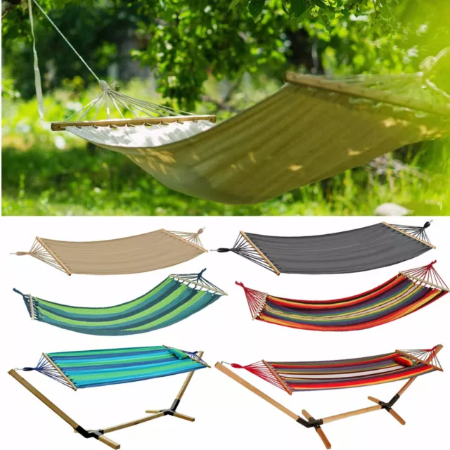 Textil Hänge Matte Schaukel Sessel Garten Balkon Möbel Stuhl Sonnen Liege Holz