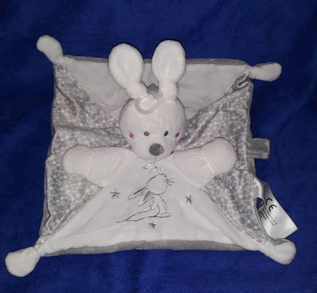 Ja23 - Doudou lapin blanc NICOTOY SIMBA TOYS étoiles Neuf