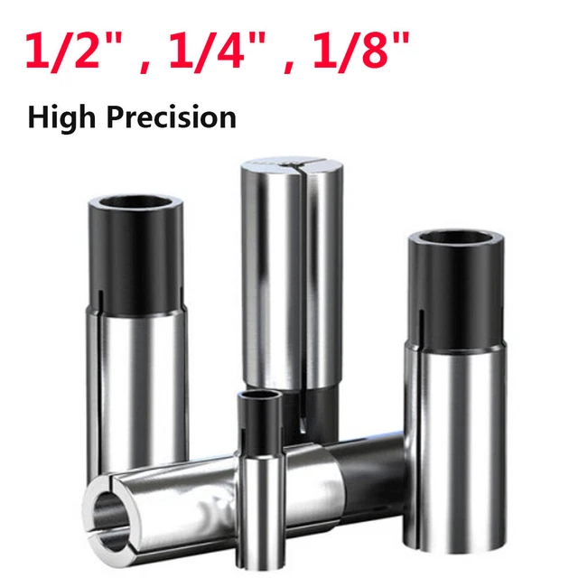 1/2" 1/4" 1/8" Collet Adaptor Shank Reducer Bit CNC Spindle Router 3/4/6/8/10mm