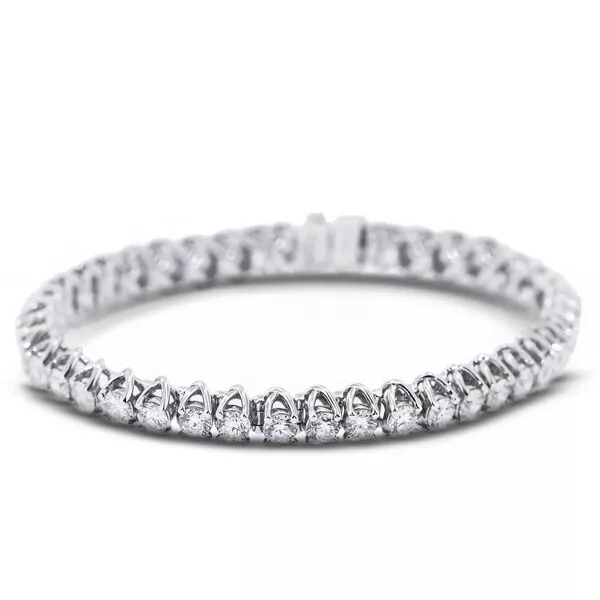 3ct tw H SI2 Round Natural Certified Diamonds 14K Gold Trellis Tennis Bracelet