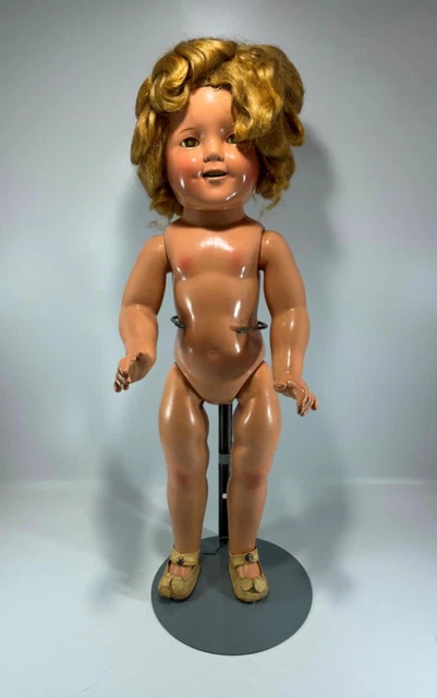 Vintage 1930's Ideal Shirley Temple Composition Doll 18" No Clothes Needs TLC