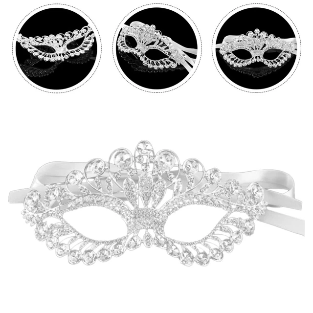 Masque De Bal Masqué Femme Strass Cristal – Chaîne à Franges Perles Noires Punk, Idéal Pour Club, Carnaval, Halloween, Mariage Ou Soirée Cocktail