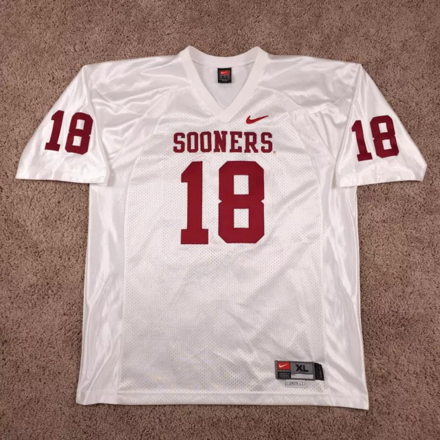 Vtg Oklahoma Sooners Nike Football Jersey XL Jason White #18 Patch Length +2