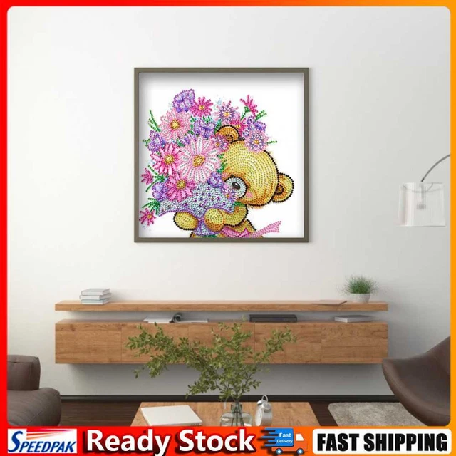 Partial Drill Special Shape Cartoon Bear Rhinestone Drawing Kit Home Decoration