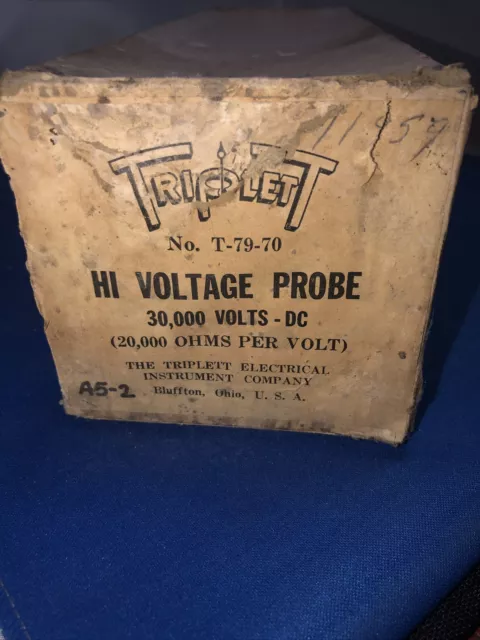 Triplett Hi High Voltage Test Probe T-79-70  Vintage 30,000 Volts DC. A5-2