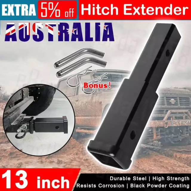 13" Inch Tow Bar Hitch Extender Extension Trailer Car 4WD 2" Receiver Heavy Duty