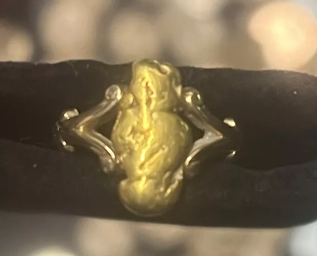 24 Kt YELLOW GOLD NUGGET RING SIZE 7💯🔥5.4 Grams.