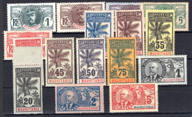 MAURITANIE 1906 Yvert 1-16 * TADELLOS SATZ mit Nr 6 ** MNH (H1015