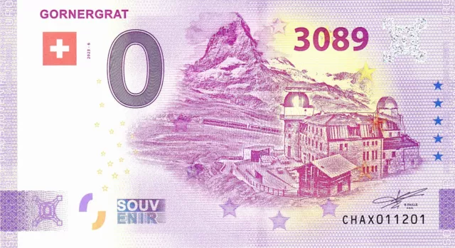 Billet 0 Euro Souvenir Touristique -Gornergrat CHAX 2023-6