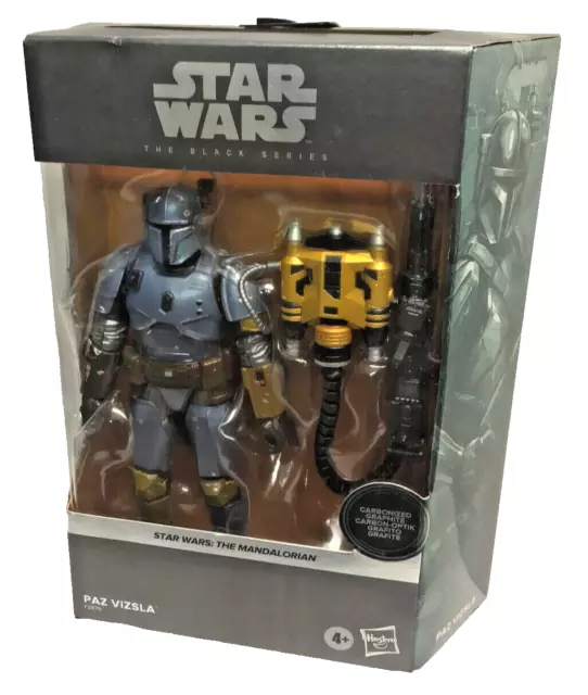 Carbonized Paz Vizsla Star Wars Mandalorian Black Series 15cm Figur Hasbro BWARE