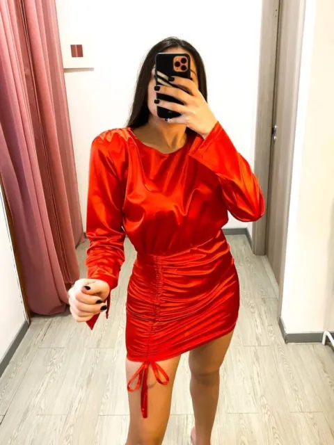 vestito da donna raso abito effetto lucido rosso abiti vestiti a costine sexy