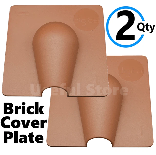 Qty 2 – Brown External Brick Buster Plate - Cable Outdoor Wall