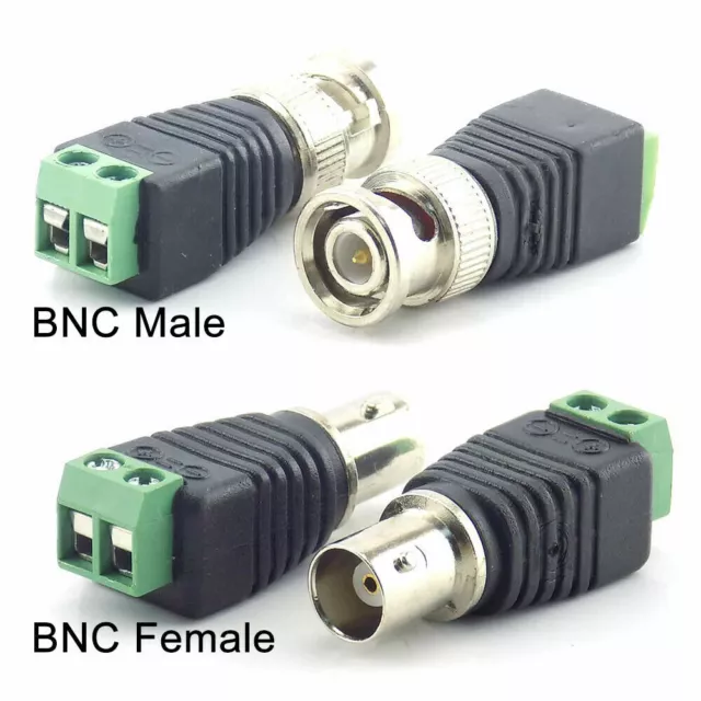 5/10X BNC DC Male female Connector Adapter Plug Camera CCTV TV Video Balun Cable