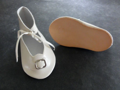CHAUSSURES en CUIR Taille 16-17 (12,2cm) pour POUPEE ANCIENNE - G.BRAVOT -FRANCE