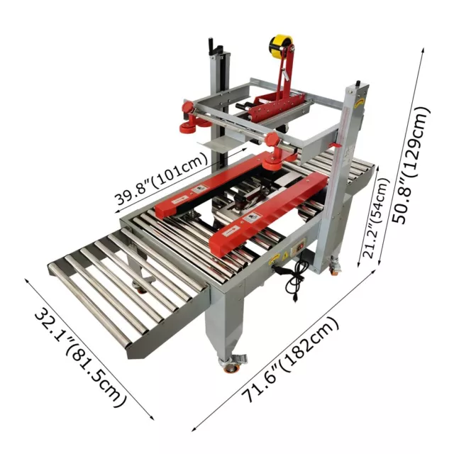 110V Automatic Double-Flap Case Box Sealer Tape Sealing Machine 3.15"-19.68"