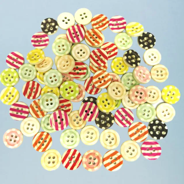 100 piezas Botones de madera Variedad Botones de colores Dibujos de dibujos animados Costura Libro de recortes