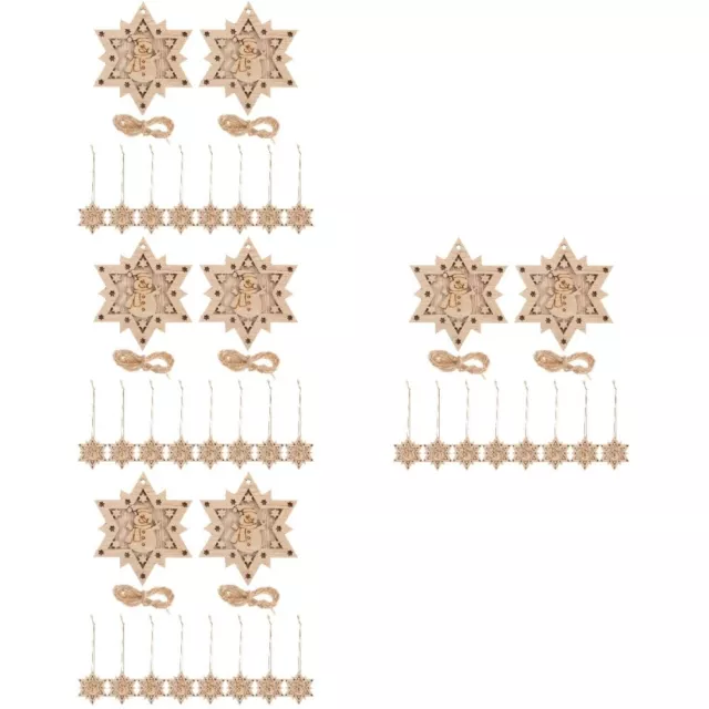 40 piezas astillas de madera decorativas dobles para decoraciones de árboles de Navidad