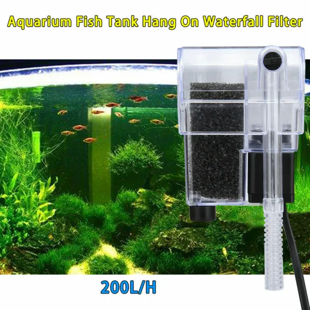 Aquarium Fish Tank Mini Waterfall Hang On External Oxygen Pump Water Filter USA