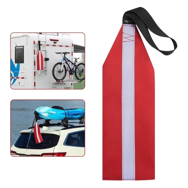 Kayak/SU P Travel Tow Flag Highly Visible Durable Red Safety Flag With Lanyard