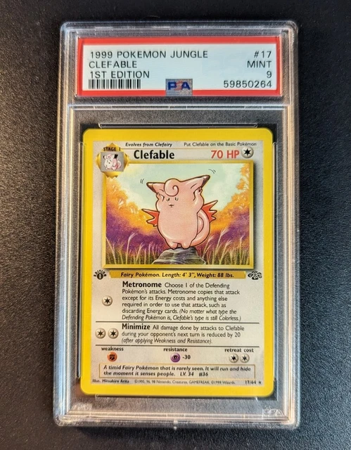 1st Edition Clefable 17/64 Rare - WOTC Jungle Pokemon Card - PSA 9 MINT