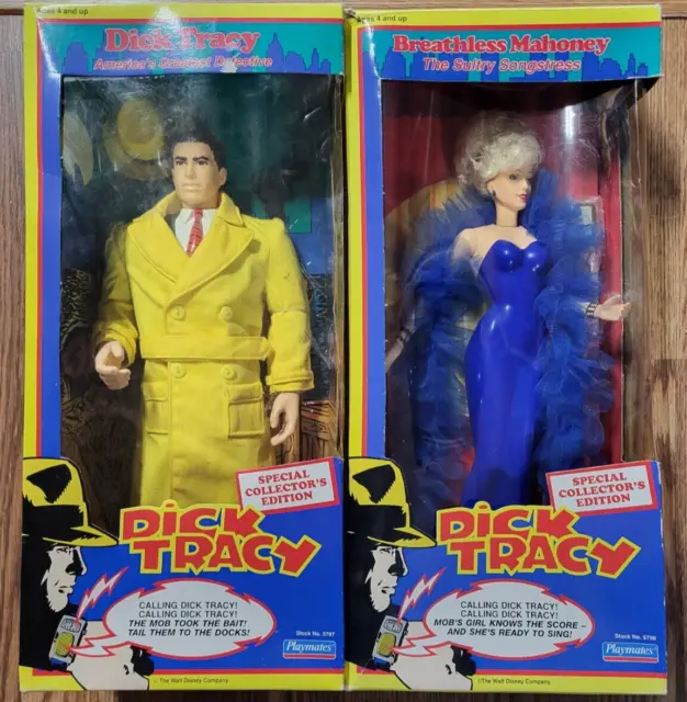 Dick Tracy & Breathless Mahoney 14" Dolls 1990 Playmates from Dick Tracy movie