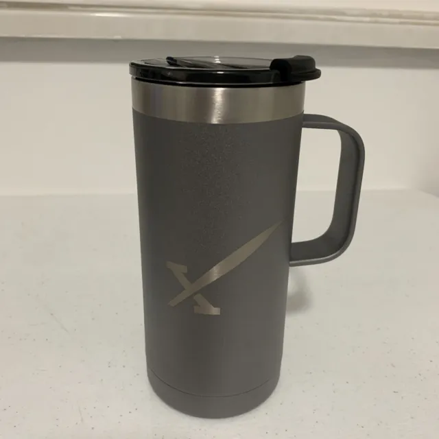 RTIC 16 oz Stainless Travel Coffee Cup Tumbler Mug Insulated - Gray - X Logo