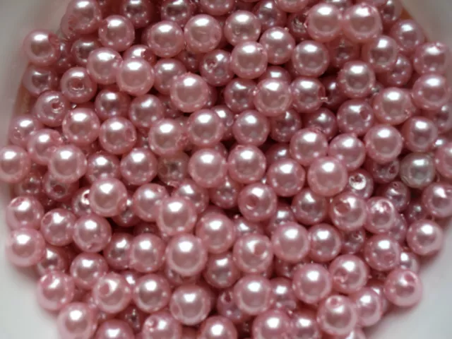 300pcs x 6mm Faux Pearl Beads In 24 Colours for Craft Jewellery Making UK Seller
