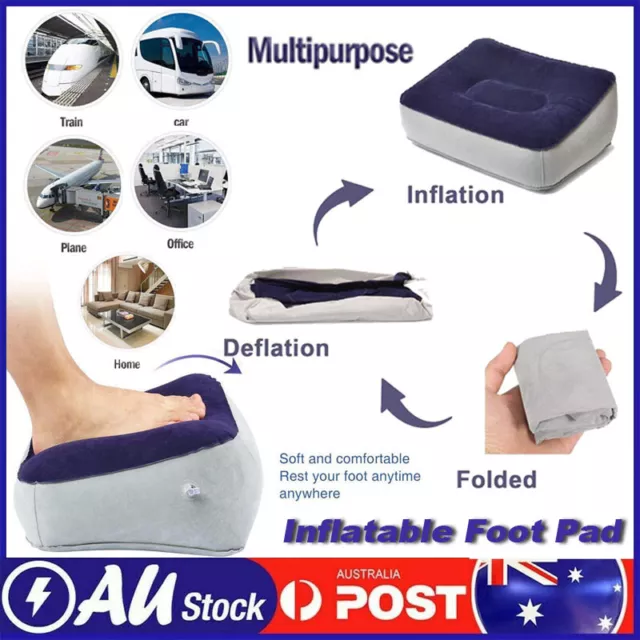Travel Inflatable Foot Rest Air Pillow Plane Car Leg Relax Footrest Cushion