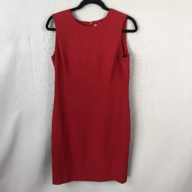 Josephine Chaus Dress Womens 8 Red Sheath Dressy Classic Career Event Lined